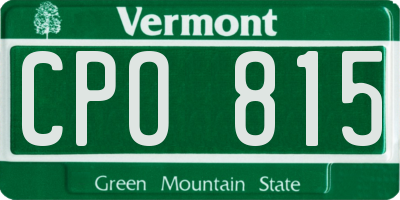 VT license plate CPO815