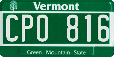 VT license plate CPO816