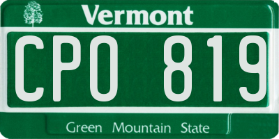 VT license plate CPO819