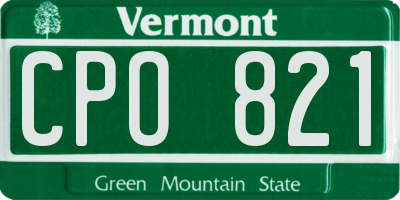 VT license plate CPO821