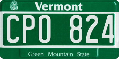 VT license plate CPO824