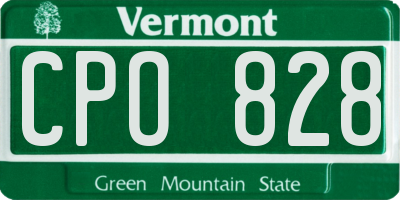 VT license plate CPO828