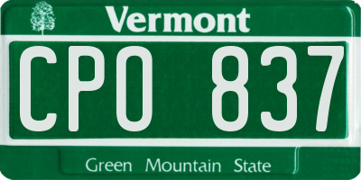 VT license plate CPO837