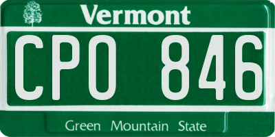 VT license plate CPO846