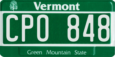 VT license plate CPO848