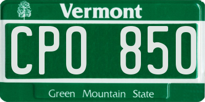 VT license plate CPO850