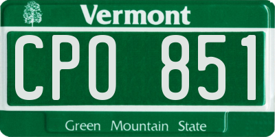 VT license plate CPO851