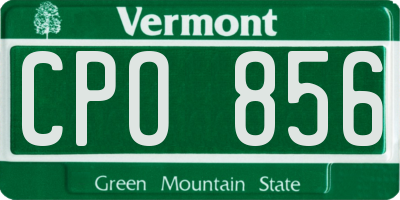 VT license plate CPO856