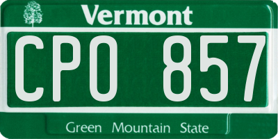 VT license plate CPO857