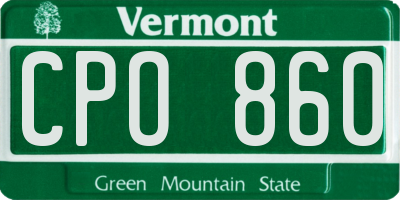 VT license plate CPO860