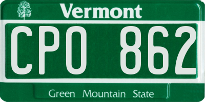 VT license plate CPO862