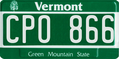 VT license plate CPO866