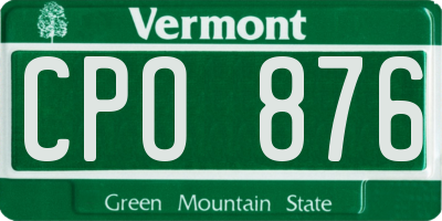 VT license plate CPO876