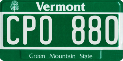 VT license plate CPO880