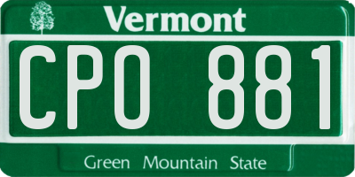 VT license plate CPO881