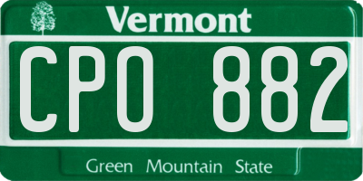 VT license plate CPO882