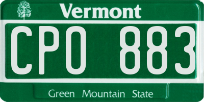 VT license plate CPO883