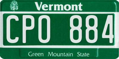 VT license plate CPO884