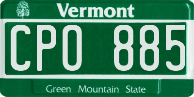 VT license plate CPO885