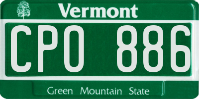 VT license plate CPO886