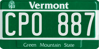 VT license plate CPO887