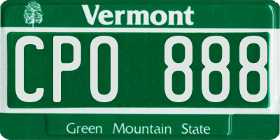 VT license plate CPO888