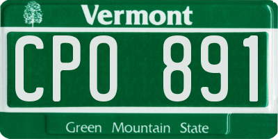 VT license plate CPO891