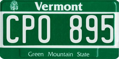 VT license plate CPO895