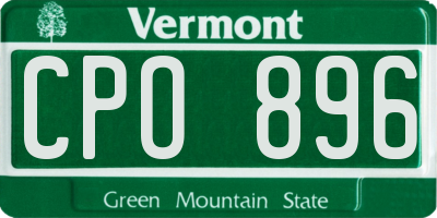 VT license plate CPO896
