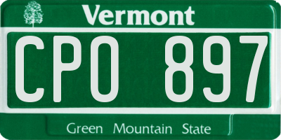 VT license plate CPO897