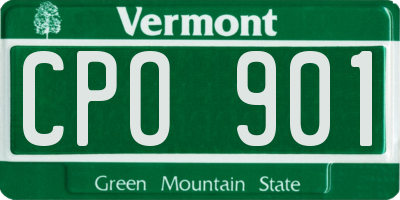VT license plate CPO901