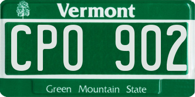 VT license plate CPO902