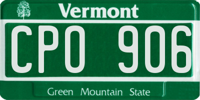 VT license plate CPO906