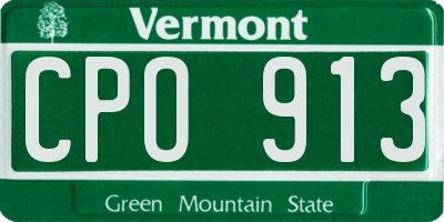 VT license plate CPO913