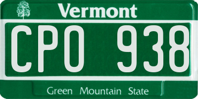 VT license plate CPO938