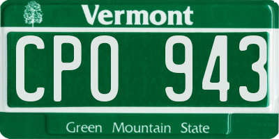 VT license plate CPO943