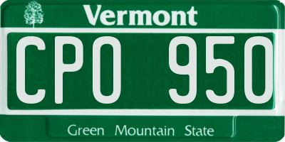VT license plate CPO950