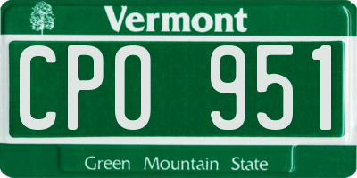 VT license plate CPO951