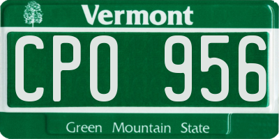 VT license plate CPO956