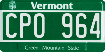 VT license plate CPO964