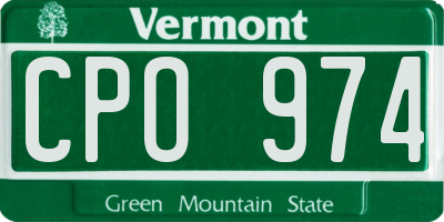 VT license plate CPO974