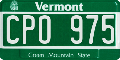 VT license plate CPO975