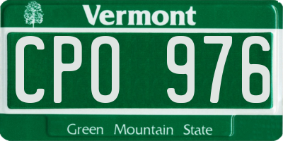 VT license plate CPO976