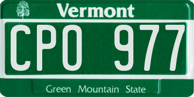 VT license plate CPO977
