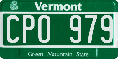 VT license plate CPO979