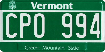 VT license plate CPO994