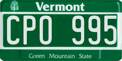 VT license plate CPO995