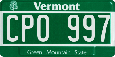 VT license plate CPO997