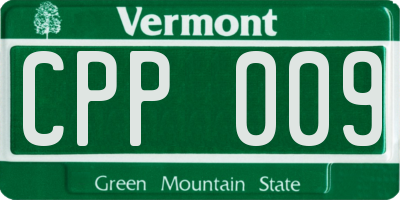 VT license plate CPP009