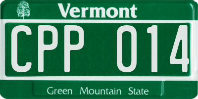 VT license plate CPP014